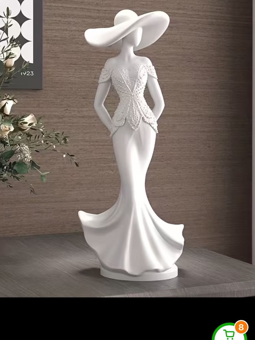 3D PRINTER Elegant White Lady Sculpture for Home Art Decor NEW - Picture 7 of 7